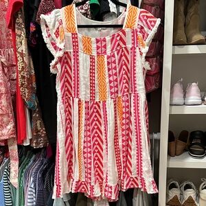 THML Pink and Orange Patterned Dress